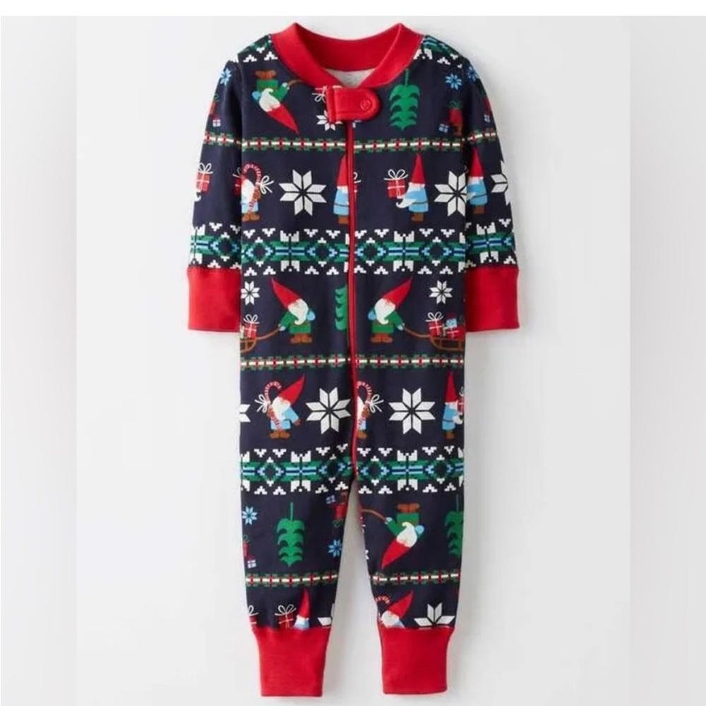 Hanna Andersson Gnome Print Holiday Sleeper Pajamas